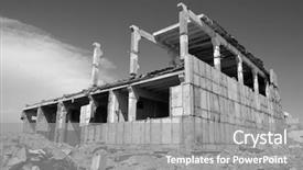  Presentation with central asia - Colorful PPT theme enhanced with military base in central asia backdrop and a gray colored foreground