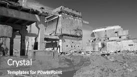  Presentation with central asia - Slide set consisting of military base in central asia background and a gray colored foreground