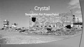  Presentation with central asia - Beautiful slide deck featuring military base in central asia backdrop and a gray colored foreground