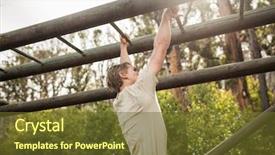  Presentation with boot camp - Presentation consisting of military boots - soldier climbing monkey bars background and a tawny brown colored foreground