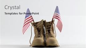  Presentation with memorial day - Slides consisting of military-boots-with-flags background and a white colored foreground