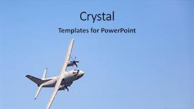  Presentation with cargo plane - Presentation with aeronautical engineering - military cargo plane background and a light blue colored foreground