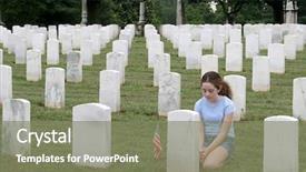  Presentation with cemetery - Cool new theme with military cemetery honoring a fallen backdrop and a violet colored foreground