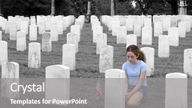  Presentation with honoring a retiree - Slide set having military cemetery honoring a fallen background and a  colored foreground