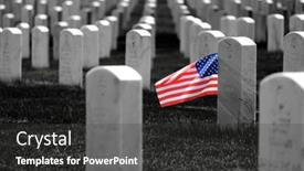  Presentation with united states - PPT layouts having military-cemetery-in-the-united background and a dark gray colored foreground