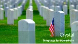  Presentation with united states - PPT theme with military-cemetery-in-the-united background and a forest green colored foreground