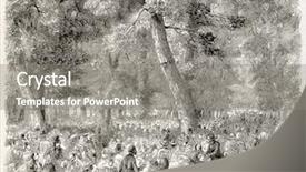  Presentation with concert - PPT theme with military concert in tuileries palace background and a gray colored foreground