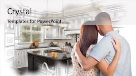  Presentation with kitchen design - Slide deck featuring military couple looking inside custom background and a white colored foreground