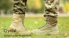  Presentation with military - Slide deck consisting of military couple on sunny day background and a yellow colored foreground