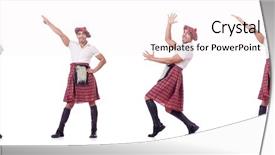  Presentation with kilt - Theme featuring military dress uniform - scottish traditions concept with person background and a pink colored foreground