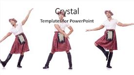  Presentation with kilt - Slide set enhanced with military dress uniform - scottish traditions concept with person background and a cream colored foreground