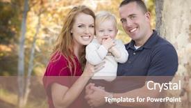  Presentation with parents - Colorful presentation enhanced with military family - young attractive parents and child backdrop and a coral colored foreground