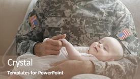  Presentation with newborn baby - Amazing theme having military father holding his newborn backdrop and a coral colored foreground