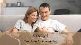  Presentation with military family - Beautiful slides featuring military father with his family backdrop and a coral colored foreground