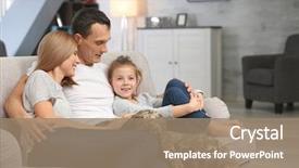  Presentation with military family - Theme with military father with his family background and a coral colored foreground