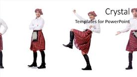  Presentation with funny - Audience pleasing slides consisting of military formal - concept with funny scotsman isolated backdrop and a  colored foreground