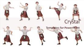  Presentation with funny - Theme with military formal - funny scotsman isolated on white background and a lemonade colored foreground