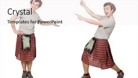  Presentation with funny - Slides having military formal - funny scotsman isolated on white background and a  colored foreground