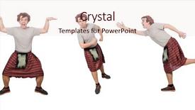  Presentation with funny retirement - Cool new presentation with military formal - funny scotsman isolated on white backdrop and a  colored foreground