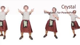  Presentation with scroll paper isolated on white - Beautiful slide deck featuring military formal - funny scotsman isolated on white backdrop and a lemonade colored foreground