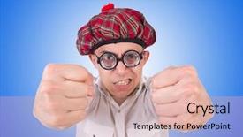  Presentation with funny - Audience pleasing presentation design consisting of military formal - funny scotsman isolated backdrop and a  colored foreground