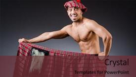  Presentation with roman clothing - Audience pleasing PPT theme consisting of military formal - man wearing traditional scottish clothing backdrop and a  colored foreground
