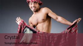  Presentation with clothing - Beautiful theme featuring military formal - man wearing traditional scottish clothing backdrop and a  colored foreground
