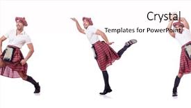  Presentation with scottish dance - Presentation having military formal - scottish man dancing on white background and a pink colored foreground
