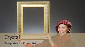  Presentation with clothing - Theme with military formal - woman in scottish clothing background and a  colored foreground