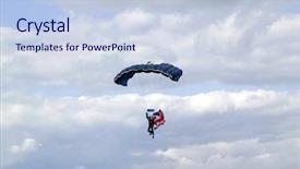  Presentation with parachute - Cool new PPT theme with silhouette of the man riding wakeboard in the evening backdrop and a tawny brown colored foreground