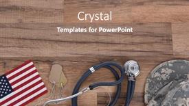  Presentation with health care - Presentation featuring military-health-care-concept-camo background and a coral colored foreground