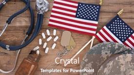  Presentation with military - Audience pleasing slide set consisting of military-health-care-concept-camo backdrop and a coral colored foreground