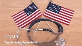  Presentation with military - Presentation design with military-health-care-concept-light background and a coral colored foreground