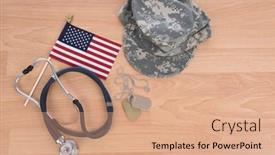  Presentation with health care - Slide set having military-health-care-concept-light background and a coral colored foreground