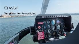  Presentation with helicopter - Presentation theme featuring military helicopters - helicopter ride over new york background and a light blue colored foreground