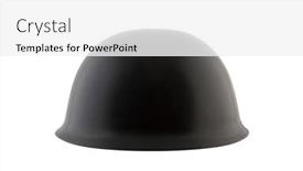  Presentation with military - PPT layouts enhanced with military-helmet-isolated-on-white background and a white colored foreground