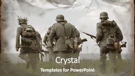  Presentation with historical person - Colorful presentation theme enhanced with military history club red star backdrop and a tawny brown colored foreground