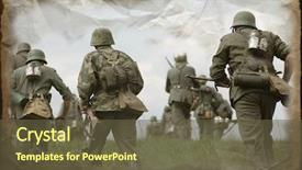  Presentation with club - Audience pleasing presentation design consisting of military history club red star backdrop and a tawny brown colored foreground