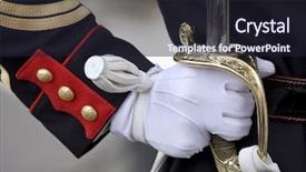  Presentation with sword - Theme featuring military honour guard holding his background and a wine colored foreground