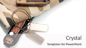  Presentation with army - Presentation theme enhanced with military hospital - army badges knife and camouflage background and a white colored foreground