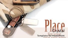  Presentation with army - PPT layouts featuring military hospital - army badges knife and camouflage background and a lemonade colored foreground