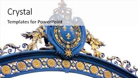  Presentation with paris france - Beautiful PPT theme featuring military hospital - entrance gate - les invalides backdrop and a white colored foreground