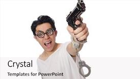  Presentation with mental - Presentation theme consisting of military hospital - funny man suffering from mental background and a light gray colored foreground