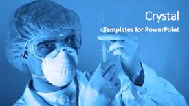  Presentation with medical science equipment research laboratory - PPT theme consisting of military hospital - medical science equipment research laboratory background and a  colored foreground