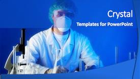  Presentation with medical science equipment research laboratory - Presentation theme with military hospital - medical science equipment research laboratory background and a  colored foreground