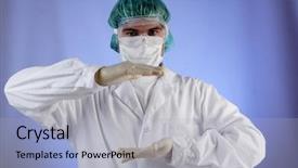  Presentation with medical science equipment research laboratory - Slides with military hospital - medical science equipment research laboratory background and a  colored foreground