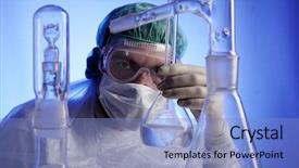  Presentation with medical science equipment research laboratory - Colorful PPT theme enhanced with military hospital - medical science equipment research laboratory backdrop and a  colored foreground