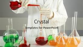  Presentation with research - Colorful presentation theme enhanced with military hospital - medical science equitpment research laboratory backdrop and a  colored foreground