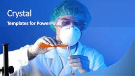  Presentation with medical science equipment research laboratory - Presentation theme with military hospital - medical science equitpment research laboratory background and a cobalt blue colored foreground