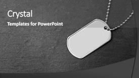  Presentation with military - Colorful presentation design enhanced with military id tag on dark backdrop and a dark gray colored foreground